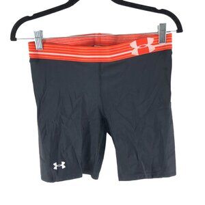 Under Armour Womens Strike Zone Slider Shorts Padded Black Orange M